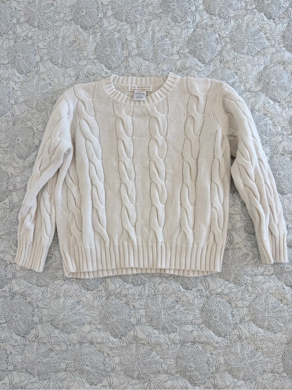 The Beaufort Bonnet Company Cream Cable Knit Crewneck Sweater